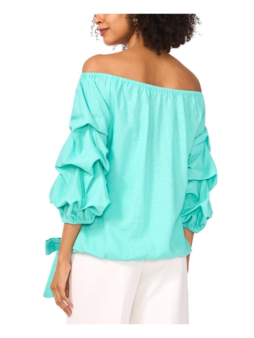 Vince Camuto Women's Linen-Blend Off the Shoulder Bubble Sleeve Size XL - Picture 3 of 4